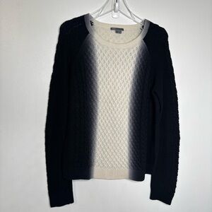 Vince Sweater Women’s Large Dip Dye Cable Knit Ombre Wool Cashmere Blend